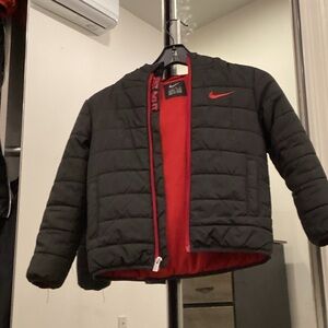 Nike Kids Puffer Jacket in Black and Red